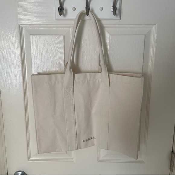 BIOSSANCE Reusable Large White Cotton Canvas Tote Bag - New - Picture 6 of 8